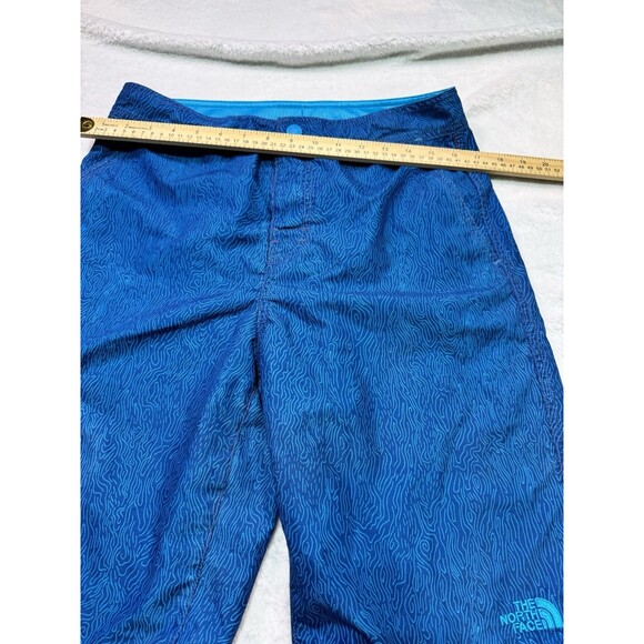 Bright Blue Print NORTH FACE SWIM TRUNKS BOARD SHORTS YOUTH BOYS XL 18/ - Picture 8 of 12